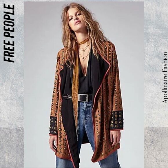 FREE PEOPLE CROSSED COINS MOTO JACKET NWT SMALL - Picture 6 of 9